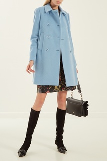 Фактурное голубое пальто RED Valentino