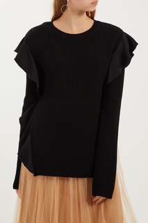 Хлопковый свитер с оборками RED Valentino