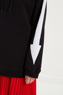 Черное худи с контрастной отделкой Msgm