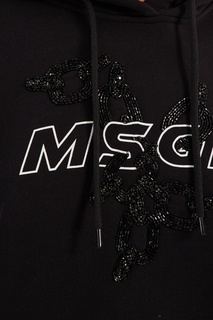 Черное худи с логотипом Msgm