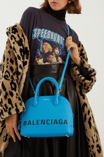 Голубая сумка с логотипом Ville small Balenciaga