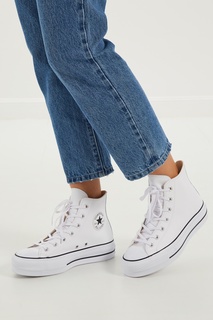 Высокие белые кеды Converse