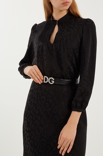 Черный кожаный ремень с кристаллами Dolce & Gabbana