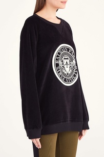 Черный свитшот из бархата Balmain