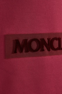 Малиновый хлопковый свитшот Moncler