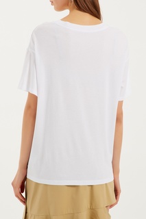 Белая футболка с контрастным принтом Drykorn