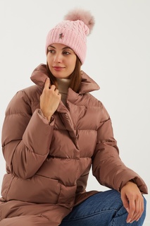 Розовая шапка с помпоном Moncler