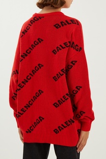 Красный джемпер с логотипами Balenciaga
