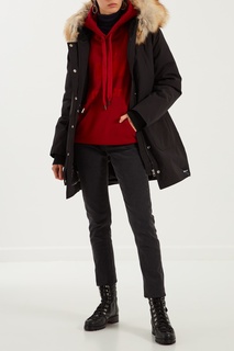Черная куртка с меховой отделкой Calvin Klein