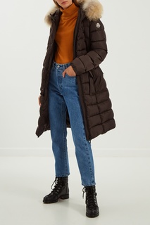 Черная куртка с мехом Moncler