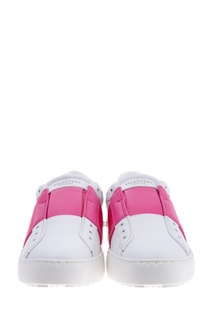 Бело-розовые кроссовки Garavani Open Valentino