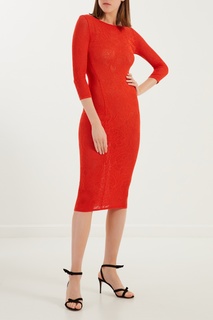 Красное ажурное платье Elisabetta Franchi