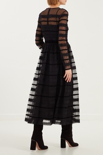 Черное платье с прозрачным верхом RED Valentino