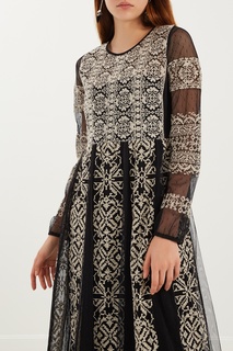 Черное платье с принтом RED Valentino