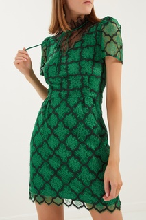 Зеленое платье с кружевом Sandro