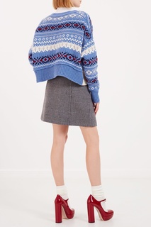 Шерстяной кардиган с узором Fair Isle Miu Miu