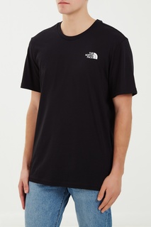 Черная футболка с белым логотипом The North Face