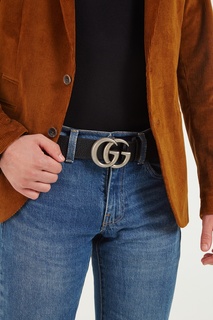 Кожаный ремень с пряжкой GG Gucci Man