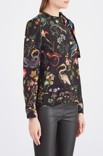 Шелковая блуза с принтом RED Valentino