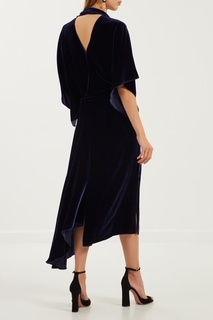 Синее бархатное платье Meyers Roland Mouret
