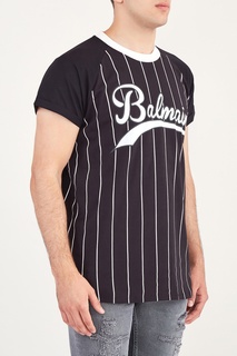 Полосатая футболка с логотипом Balmain Man