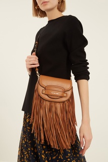 Коричневая кожаная сумка Cary Michael Michael Kors