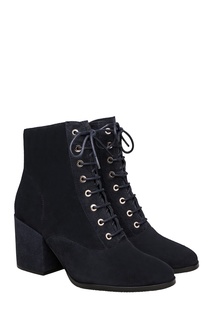 Темно-синие велюровые ботильоны Portal