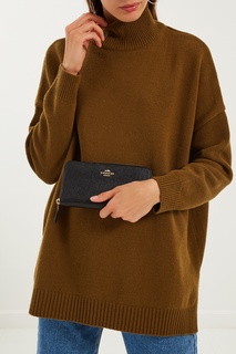 Черный кошелек на молнии Coach