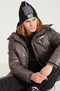 Серо-черная шапка с отделкой C2 H4