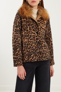 Шерстяная куртка с леопардовым принтом P.A.R.O.S.H.