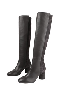 Серые комбинированные сапоги Eloise 75 Stuart Weitzman