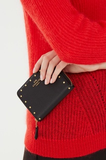 Черный кошелек с хольнитенами Coach