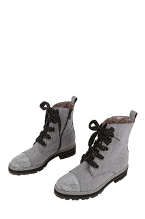 Серые ботинки на шнуровке Pertini
