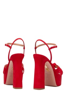 Красные босоножки на платформе Baba Plateau Sandal 125 Aquazzura