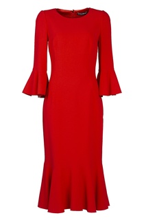 Красное платье с воланами Dolce & Gabbana
