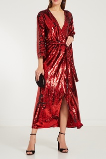 Красное платье миди с пайетками ЛИ ЛУ