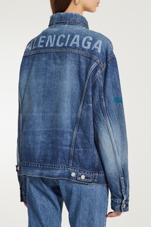 Джинсовая куртка с логотипом на спине Balenciaga