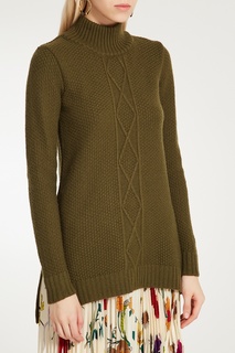 Зеленый свитер фактурной вязки Fashion.Love.Story.