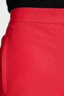 Красные шерстяные брюки Fendi