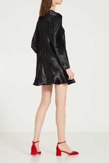 Черное платье мини с кружевной отделкой RED Valentino