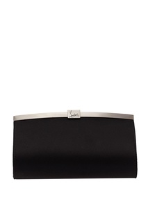 Черный атласный клатч Palmette small Christian Louboutin