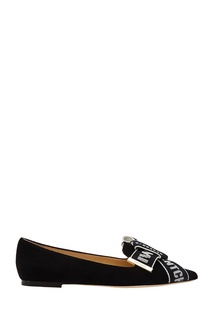 Черные туфли с бантом Gleam Flat Jimmy Choo