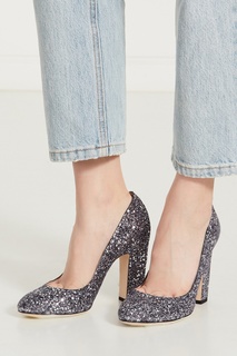 Серебристые туфли с блестками Billie 100 Jimmy Choo