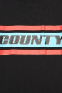Черная футболка с цветными полосами Marcelo Burlon County Of Milan
