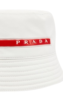 Белая панама с контрастной отделкой Prada