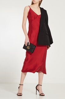 Красное шелковое платье-комбинация Ruban