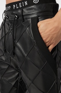 Черные кожаные брюки Philipp Plein