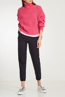 Розовый свитер с воротником-гольф Prada