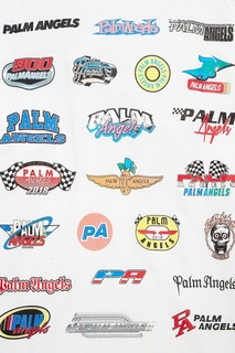 Белый свитшот с логотипами на спине Palm Angels