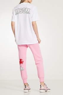 Розовые брюки с принтом Msgm